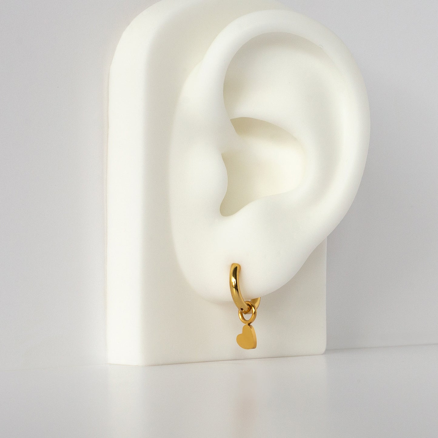 Heart Charm Huggie Hoops