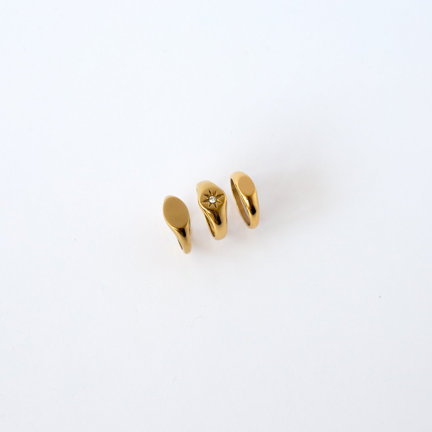 Starburst Zirconia Signet Ring