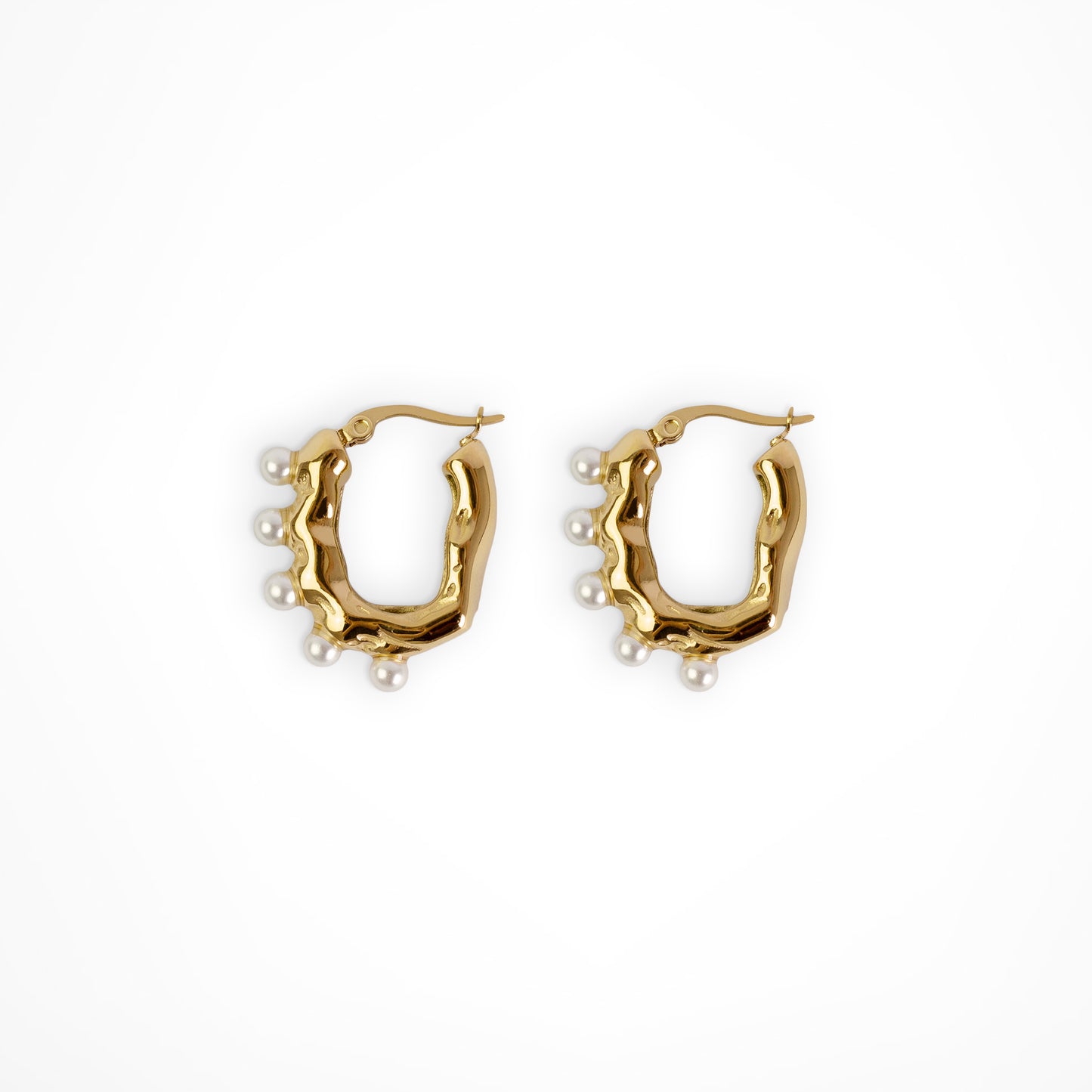 Alda Irregular Pearl Hoops