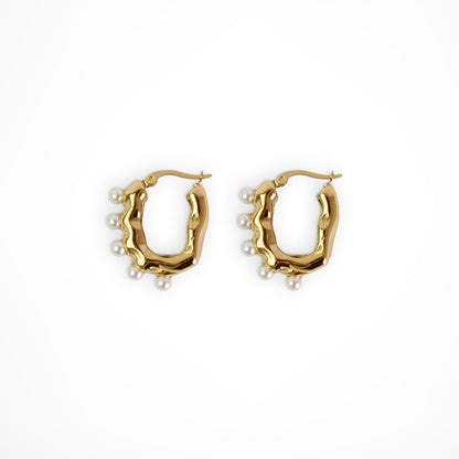 Alda Irregular Pearl Hoops