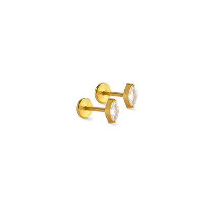 Iris Zirconia Stone Flat Back Studs