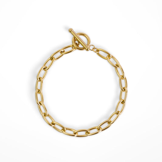 Cable Chain T-Bar Toggle Bracelet